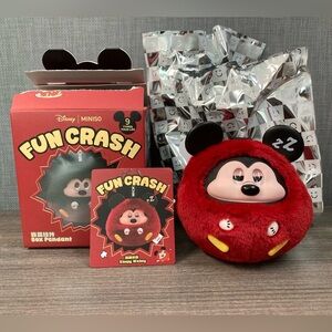 Disneys Miniso Fun Crash Plush keychain- Confined Sleepy Mickey